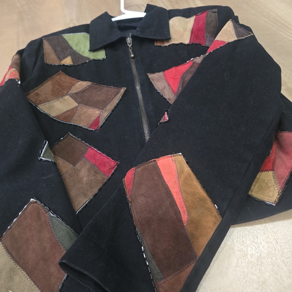 Colorful Patchwork Bomber Jacket - Picture 3 of 15